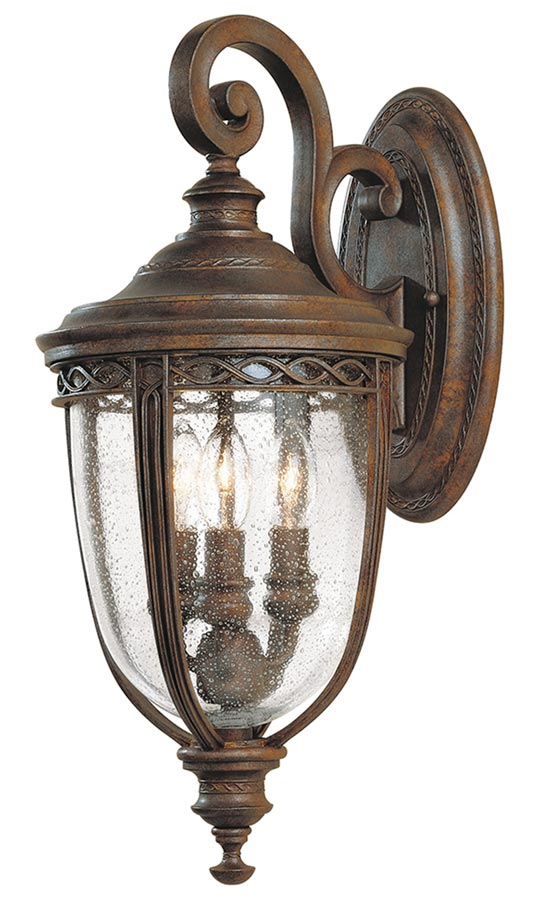 Feiss English Bridle 3 Light Medium Outdoor Wall Lantern British Bronze