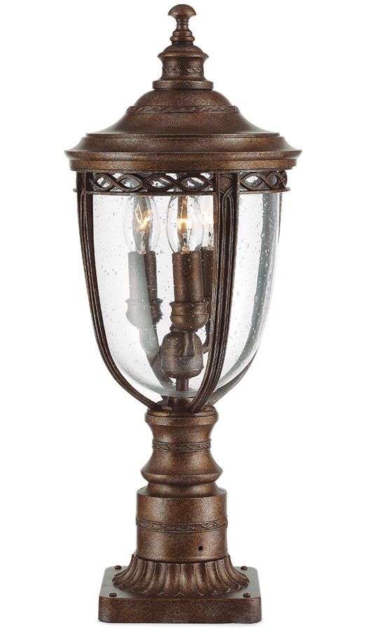 Feiss English Bridle 3 Light Medium Outdoor Post Lantern British Bronze