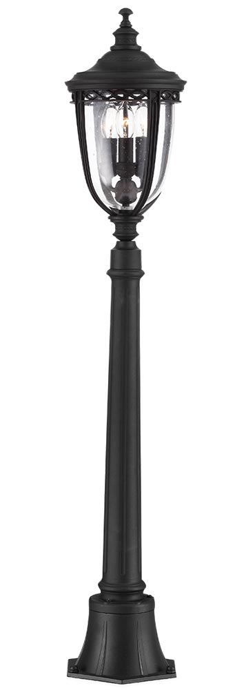 Feiss English Bridle 3 Light Medium Outdoor Post Lantern In Black