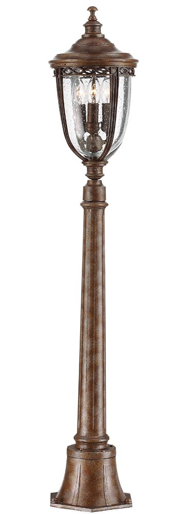 Feiss English Bridle 3 Light Outdoor Post Lantern In British Bronze