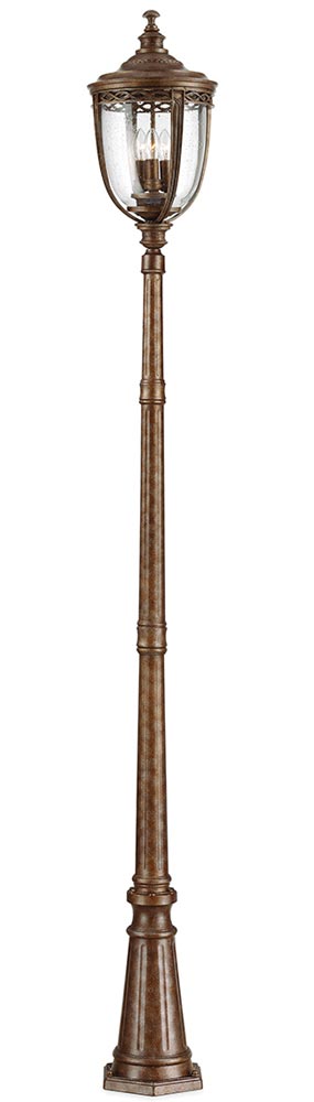 Feiss English Bridle 3 Light Large Exterior Lamp Post In British Bronze