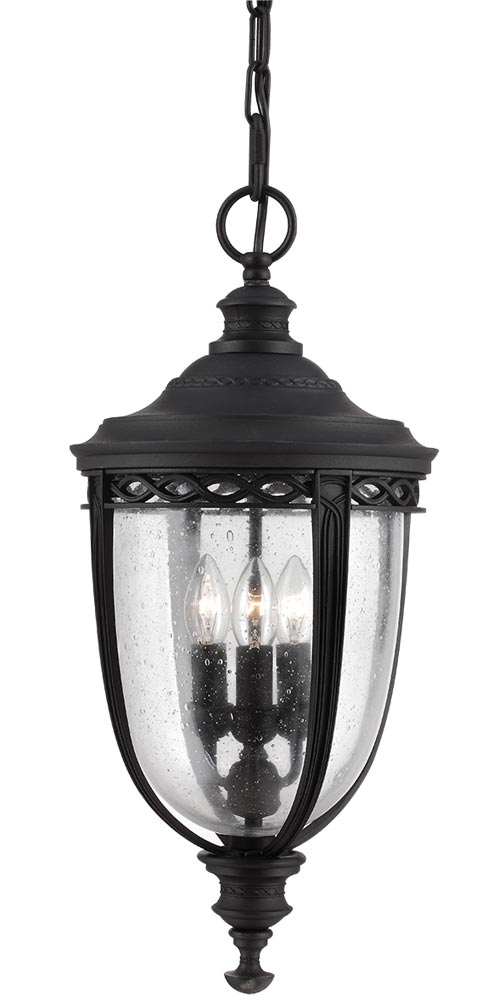 Feiss English Bridle 3 Light Large Hanging Outdoor Porch Lantern In Black