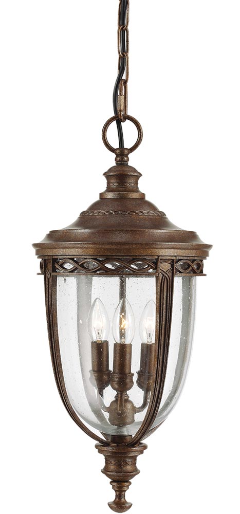 Feiss English Bridle 3 Light Large Hanging Porch Lantern British Bronze