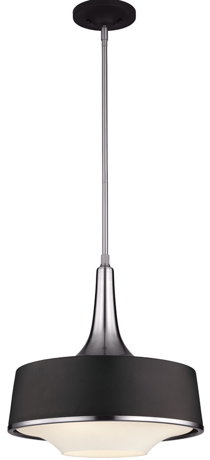 Feiss Holloway Kitchen 4 Light Pendant Brushed Steel And Black