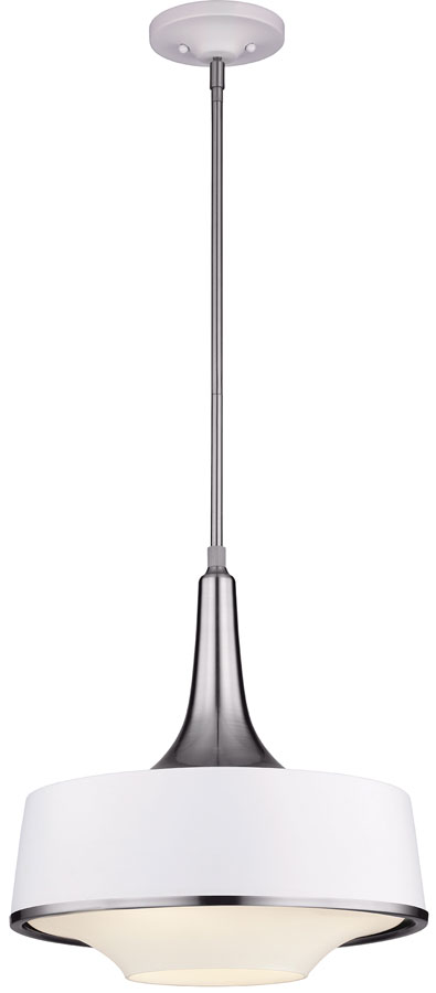 Feiss Holloway Kitchen 4 Light Pendant Brushed Steel And White