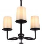Feiss Huntley Bronze 3 Light Chandelier With Ivory Glass Shades