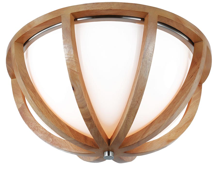 Feiss Allier 2 Light Flush Mount Ceiling Light Light Oak