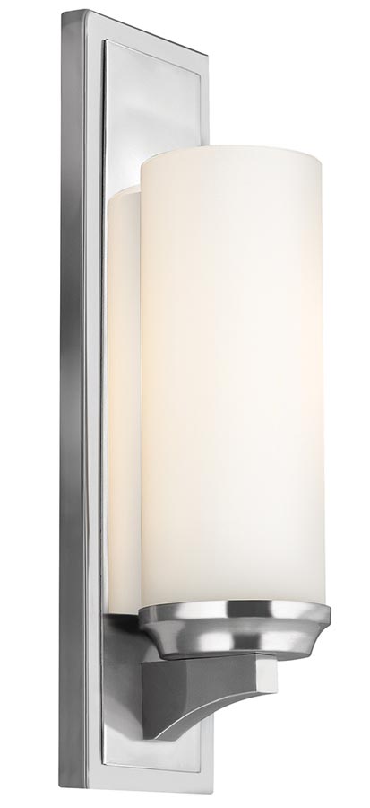 Feiss Amalia Large Bathroom Wall Light Polished Chrome Opal Glass Shade