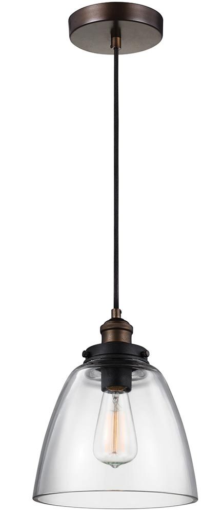 Feiss Baskin Aged Brass 1 Light Clear Bell Glass Ceiling Pendant Feiss Baskin Pendant Febaskinpbbr 435x1000 Jpg