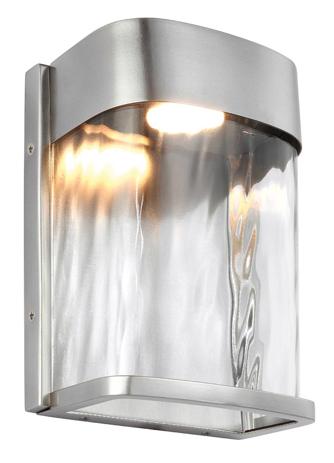 Feiss Bennie 1 Light LED Small Outdoor Wall Lantern Brushed Steel