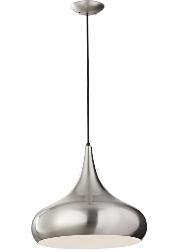 Feiss Beso 1 Light Large Pendant Brushed Steel Retro Style