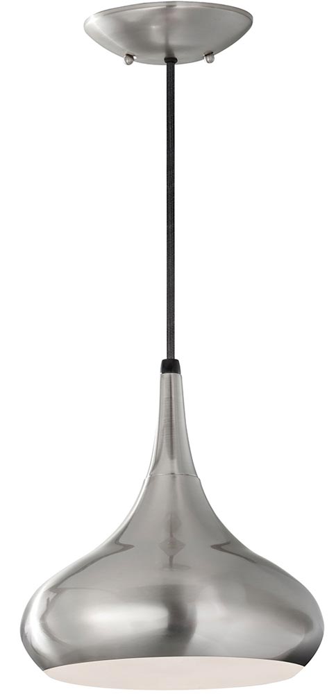 Feiss Beso 1 Light Medium Pendant Brushed Steel Retro Style