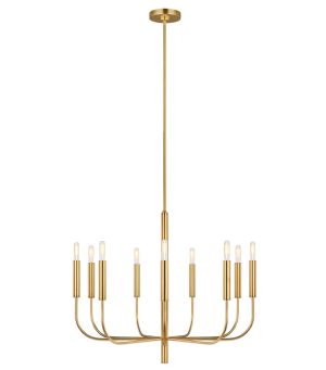 Limited Edition Feiss Brianna 9 light chandelier burnished brass main image