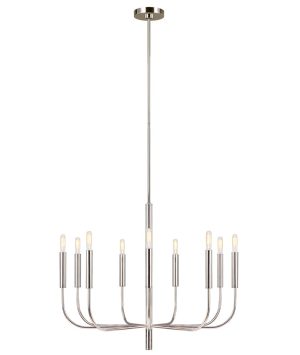 Limited Edition Feiss Brianna 9 light chandelier polished nickel main image