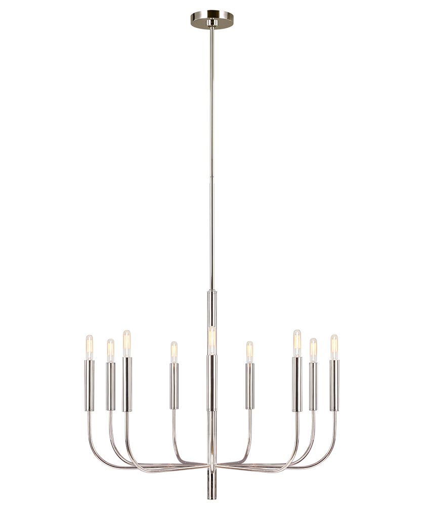 Feiss Brianna Modern 9 Light Limited Edition Chandelier Polished Nickel