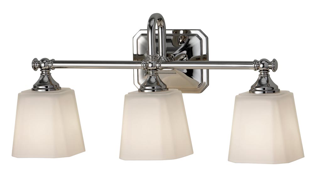 Feiss Concord 3 Light Bathroom Over Mirror Light Opal Glass Shades