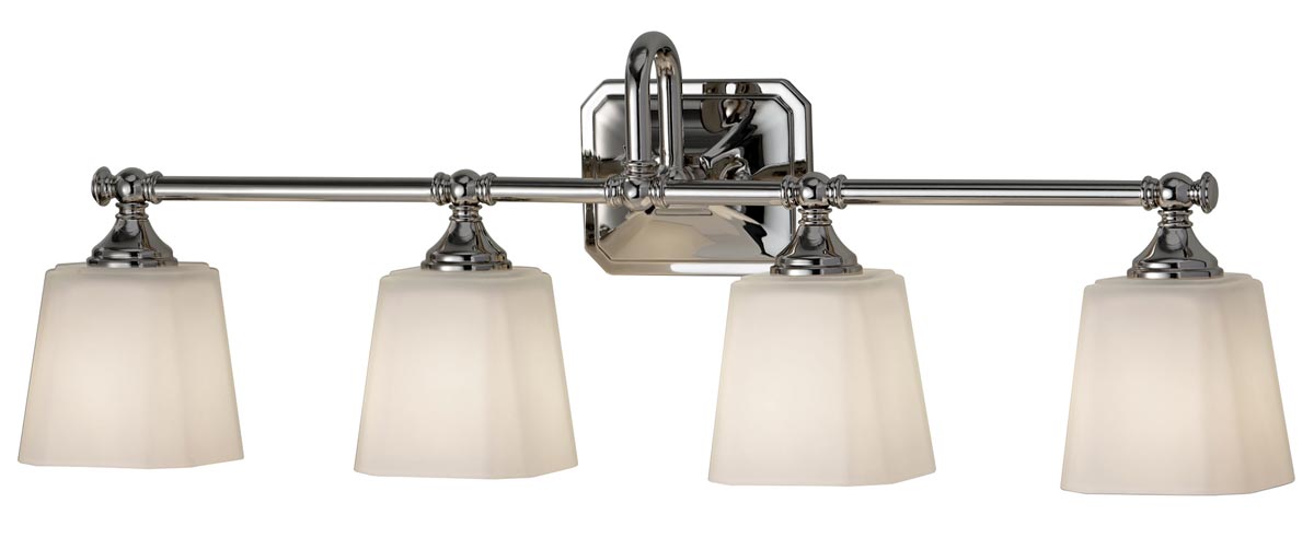 Feiss Concord 4 Light Bathroom Over Mirror Light Opal Glass Shades