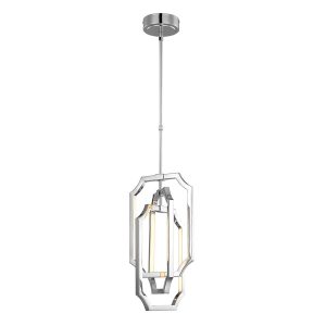 Feiss Audrie small 6 light LED modern ceiling pendant in polished nickel