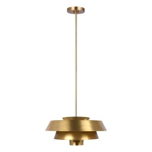 Feiss Brisbin 3 tiered 1 light modern ceiling pendant in burnished brass