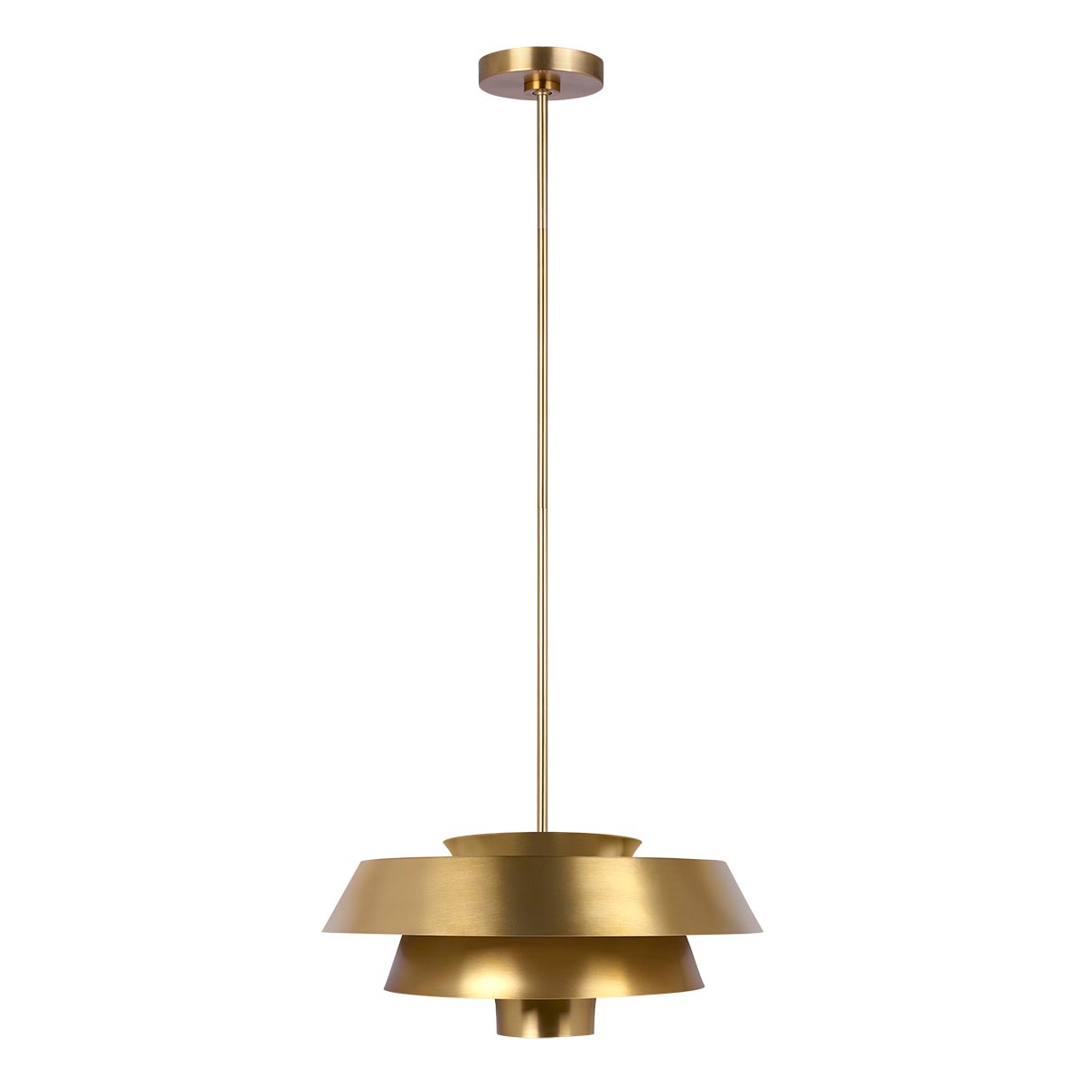 Feiss Brisbin 3 Tier 1 Light Modern Ceiling Pendant Burnished Brass