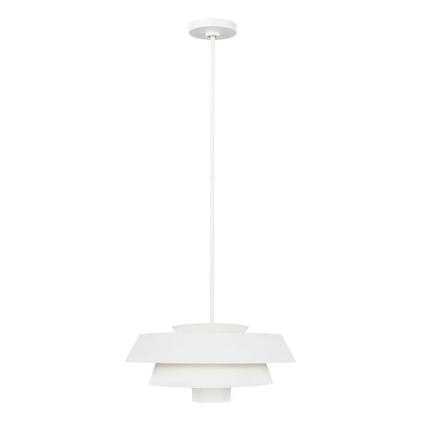 Feiss Brisbin 3 tiered 1 light modern ceiling pendant in matte white