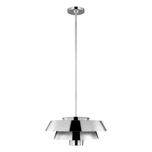 Feiss Brisbin 3 tiered 1 light modern ceiling pendant in polished nickel