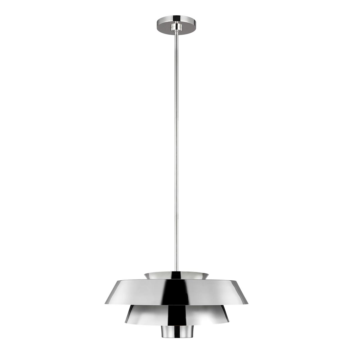 Feiss Brisbin 3 Tier 1 Light Modern Ceiling Pendant Polished Nickel