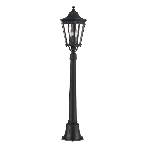 Feiss Cotswold Lane 2 Light Medium Outdoor Bollard Lantern In Black
