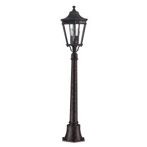 Feiss Cotswold Lane 2 light single outdoor pillar lantern in Grecian bronze