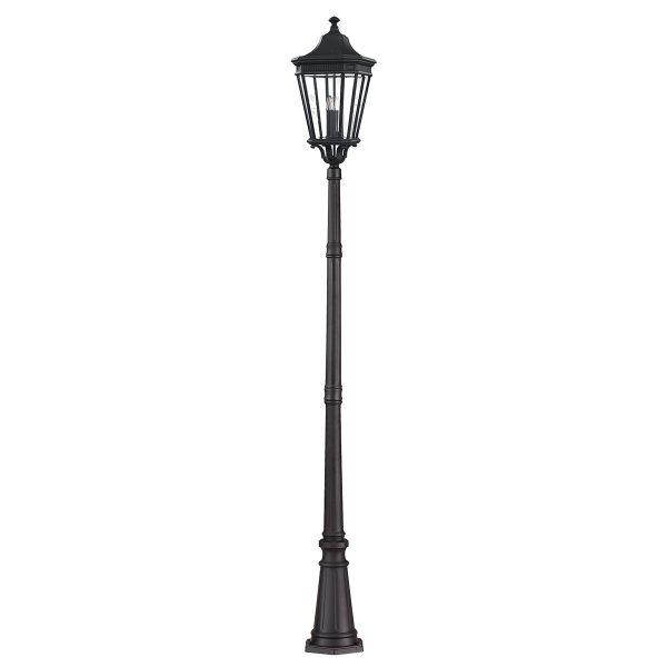 Feiss Cotswold Lane 3 Light Single Lantern Outdoor Lamp Post Black