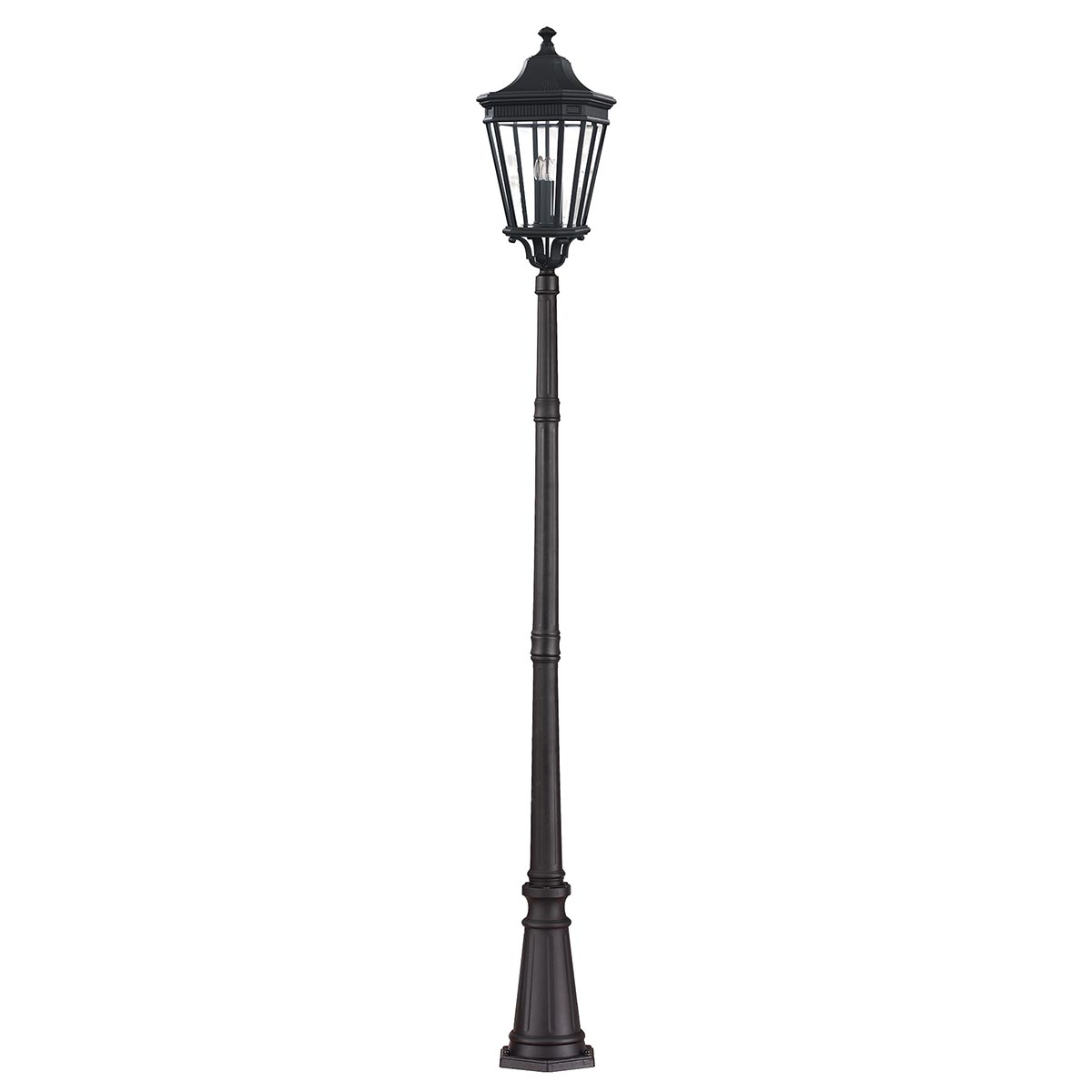 Feiss Cotswold Lane 3 Light Single Lantern Outdoor Lamp Post Black