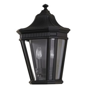 Feiss Cotswold Lane 2 light outdoor wall half lantern in black