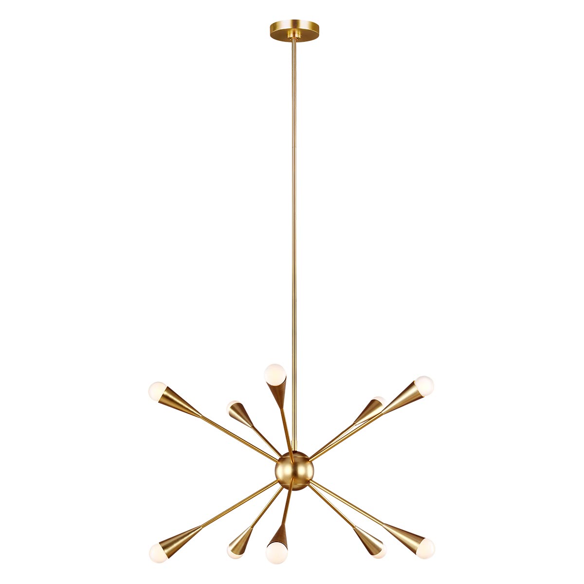 Feiss Jax 10 Light Modern Chandelier Ceiling Pendant Burnished Brass