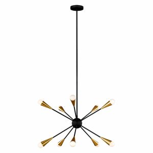 Feiss Jax 10 light modern chandelier in midnight black