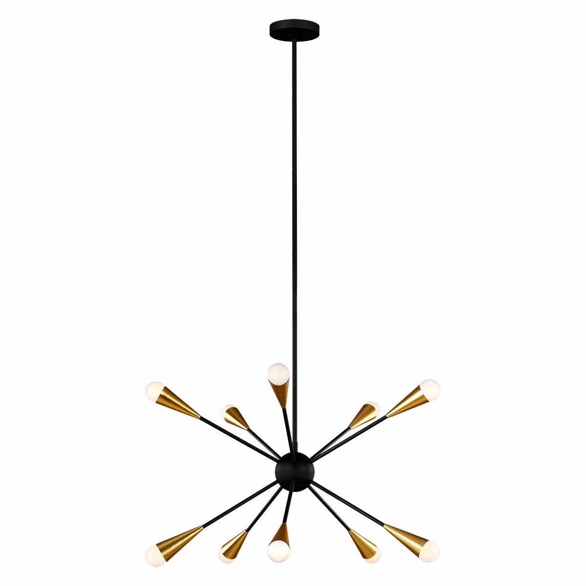 Feiss Jax 10 Light Modern Chandelier Ceiling Pendant Midnight Black