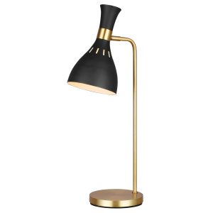 Joan 1 lamp modern desk lamp in midnight black and burnished brass main image