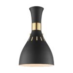 Feiss Joan 1 Lamp Modern Wall Light Midnight Black / Burnished Brass