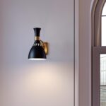 Feiss Joan 1 Lamp Modern Wall Light Midnight Black / Burnished Brass