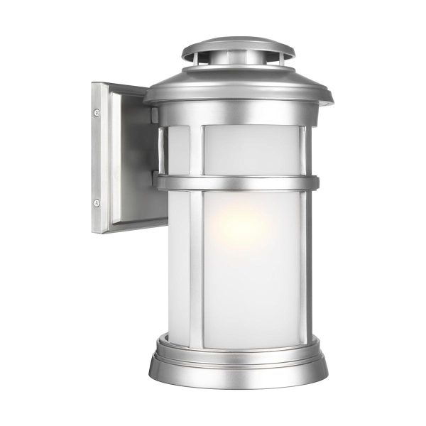 Feiss Newport 1 Light Medium Outdoor Wall Lantern Brushed Silver