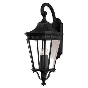 Cotswold Lane 3 light large outdoor wall lantern in black