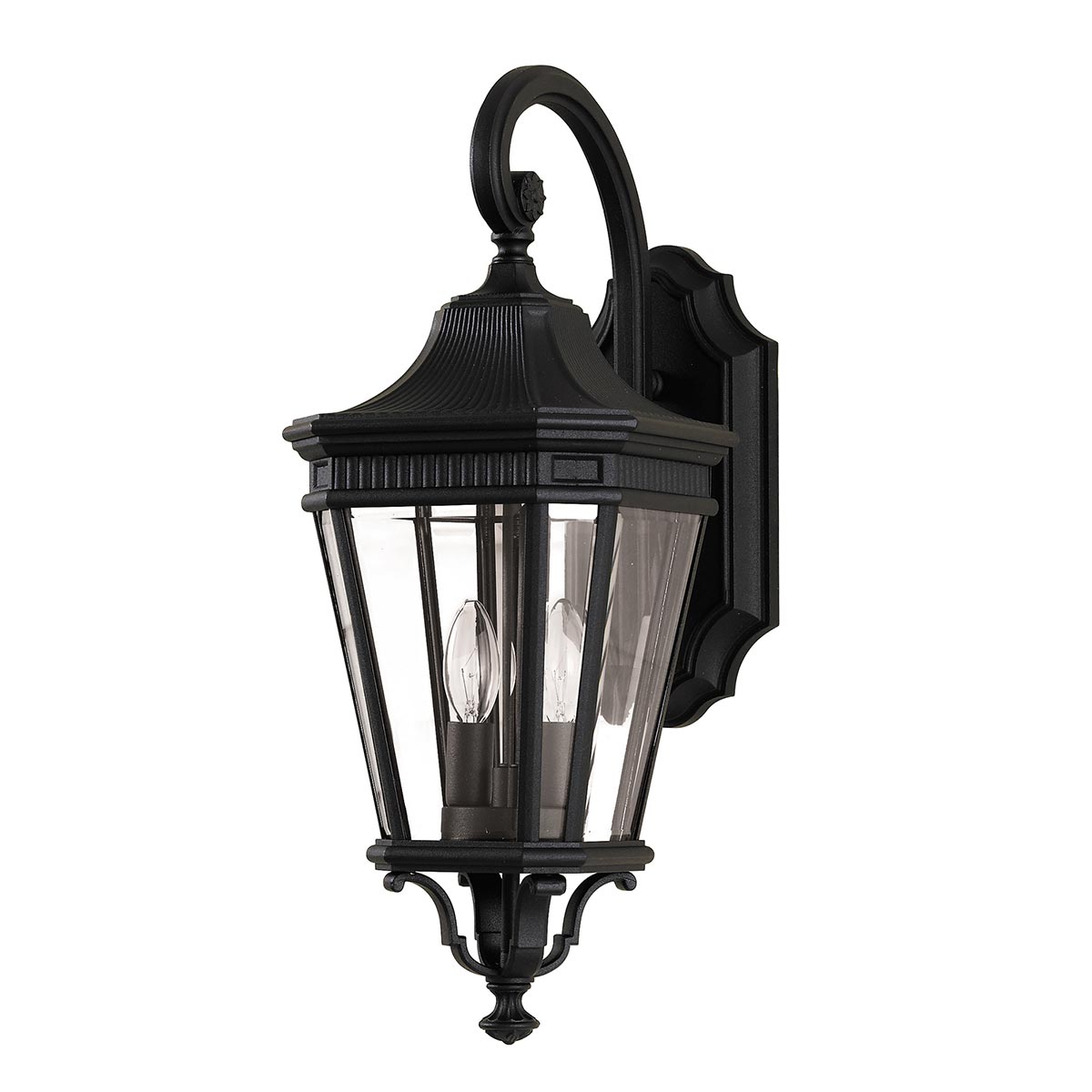 Feiss Cotswold Lane 2 Light Medium Outdoor Wall Lantern In Black