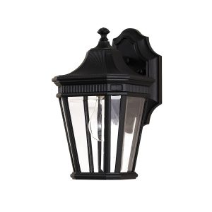 Cotswold Lane 1 light small outdoor wall lantern in black