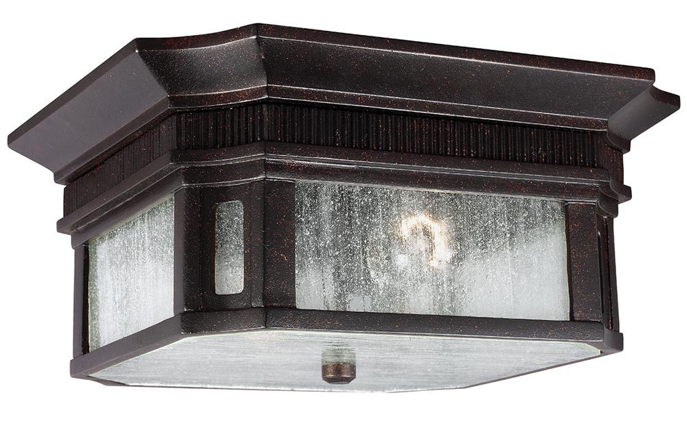 Feiss Federal 2 Light Outdoor Flush Porch Gilded Bronze Seeded Feiss Federal 2 Light Outdoor Flush Porch Gilded Bronze With Seeded Glass