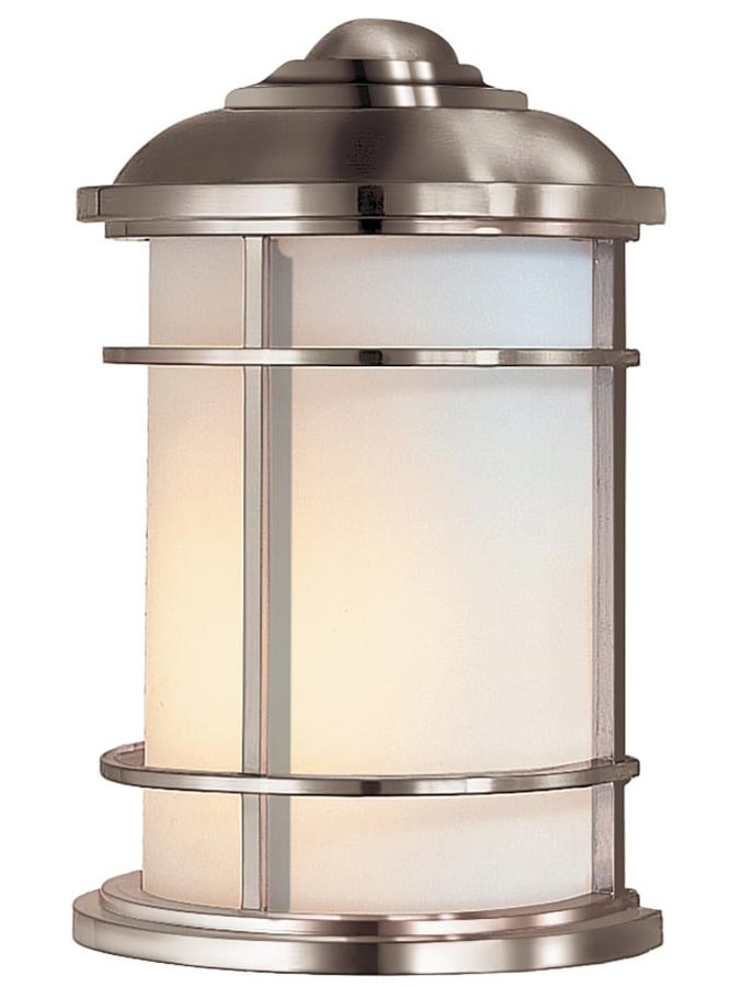 Feiss Lighthouse 1 Light Half Outdoor Wall Lantern Brushed Steel IP44