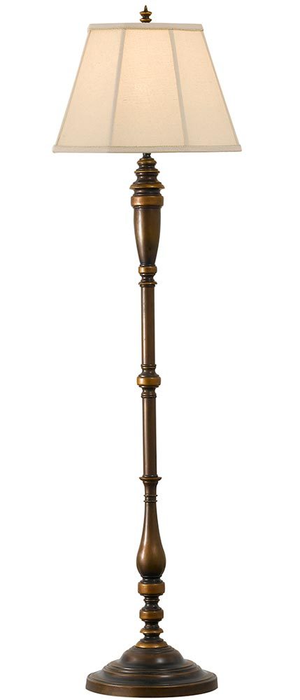 Feiss Lincolndale Floor Lamp Standard Astral Bronze With Linen Shade