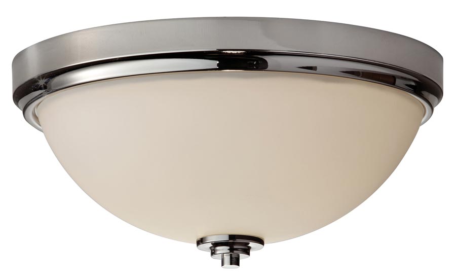Feiss Malibu Flush Mount 2 Light Bathroom Ceiling Light Polished Chrome IP44