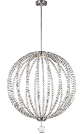Feiss Oberlin Large Satin Nickel Led Orb Pendant Light Rondure Feiss Oberlin Large Satin Nickel Led Orb Pendant Light Rondure Crystal Beads