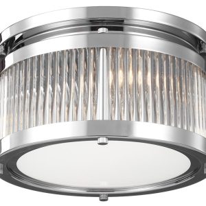 Feiss Paulson Flush Mount 3 Light Bathroom Ceiling Light Chrome