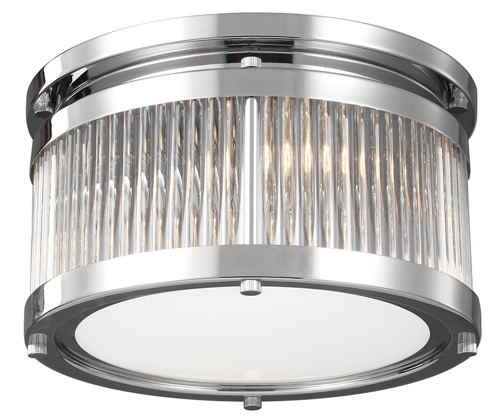 Feiss Paulson Flush Mount 3 Light Bathroom Ceiling Light Chrome