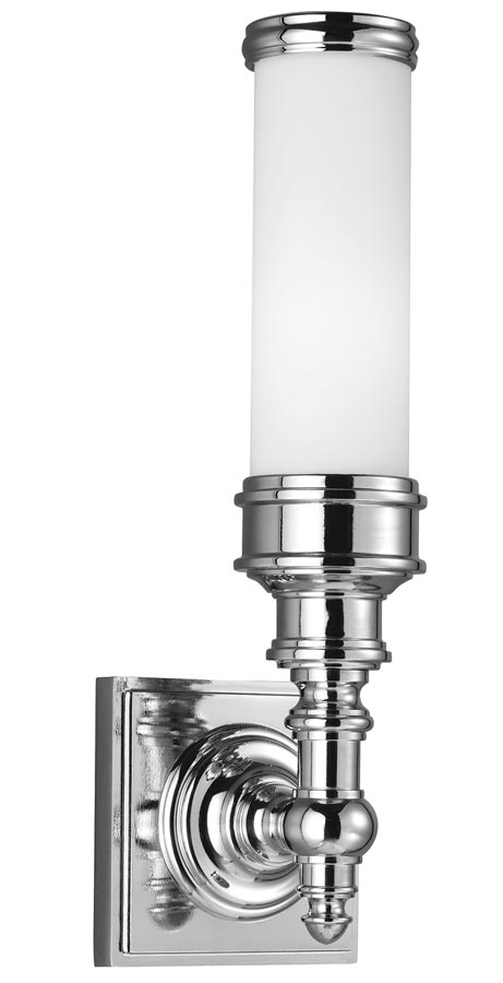 Feiss Payne 1 LED Bathroom Vanity Light Polished Chrome Opal Glass